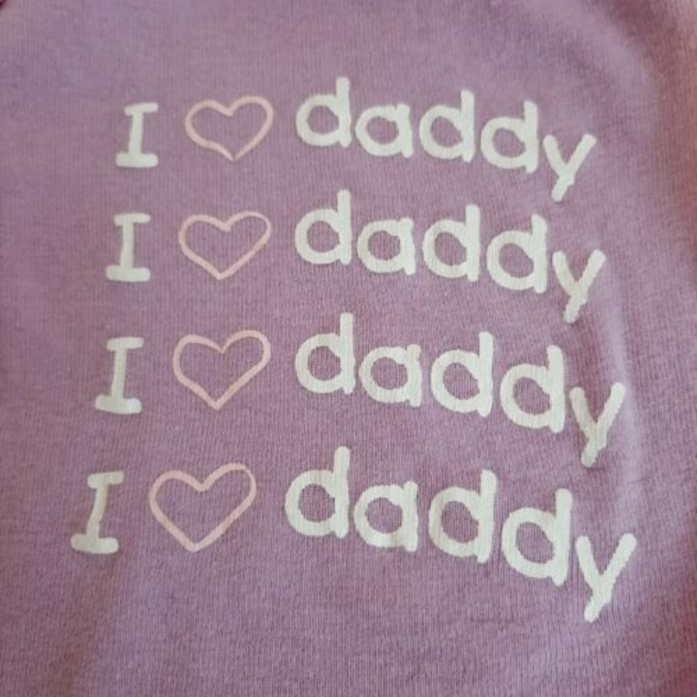 Baby Headquarter 0-3m Creeper One-Piece Bodysuit  I Love Daddy Purple/Pink